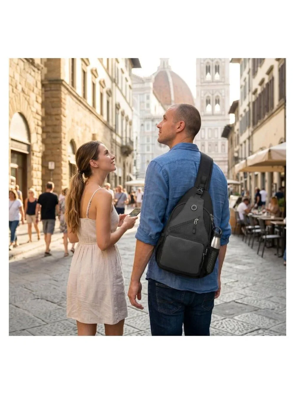 Javolto Crossbody Sling Bag Small Backpack Men Water-Resistant Shoulder Daypack